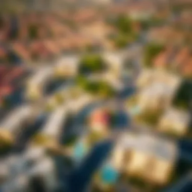 Aerial view of the vibrant community surrounding Spinneys Al Bandar