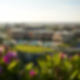 Panoramic view of Al Rowdah showcasing luxury villas and lush greenery