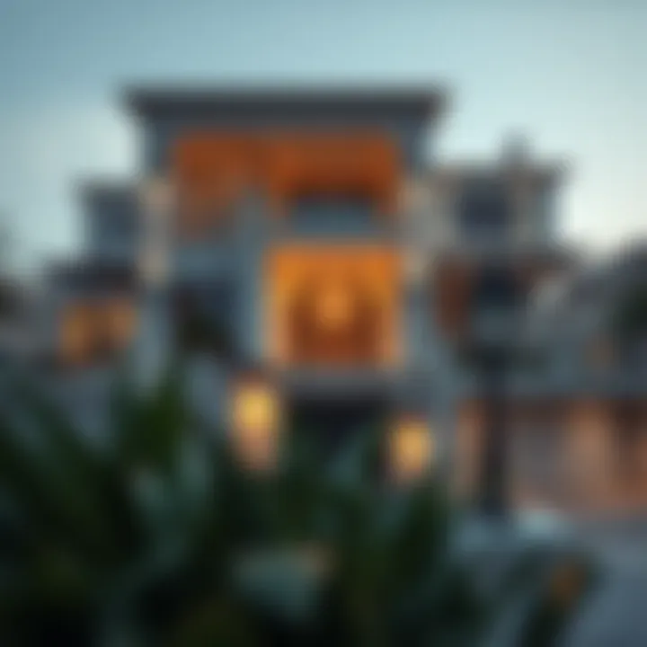 Stunning Dubai Mansion Facade Luxurious mansion exterior in Dubai