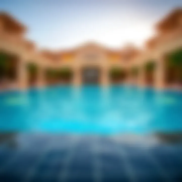 Opulent Swimming Pool of a Dubai Mansion Swimming pool area of a luxury mansion in Dubai