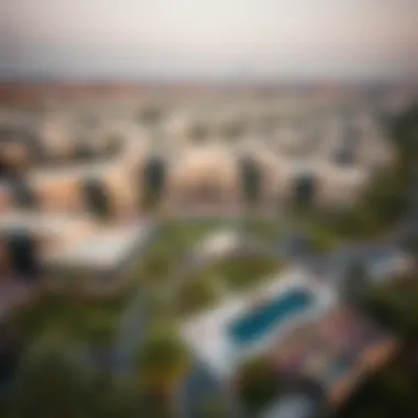 Prestigious Neighborhoods of Dubai Aerial view of a prestigious neighborhood in Dubai