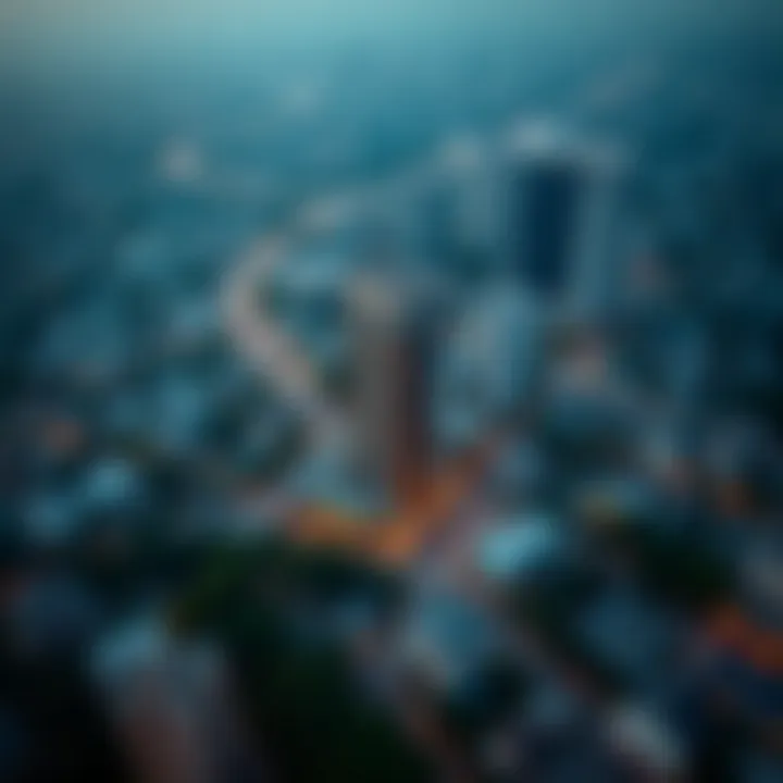 Neighborhood Dynamics Surrounding Trio 2 Tower Aerial view highlighting the neighborhood surrounding Trio 2 Tower