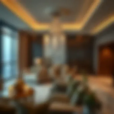 Luxurious interior design showcasing a high-end apartment in a UAE tower