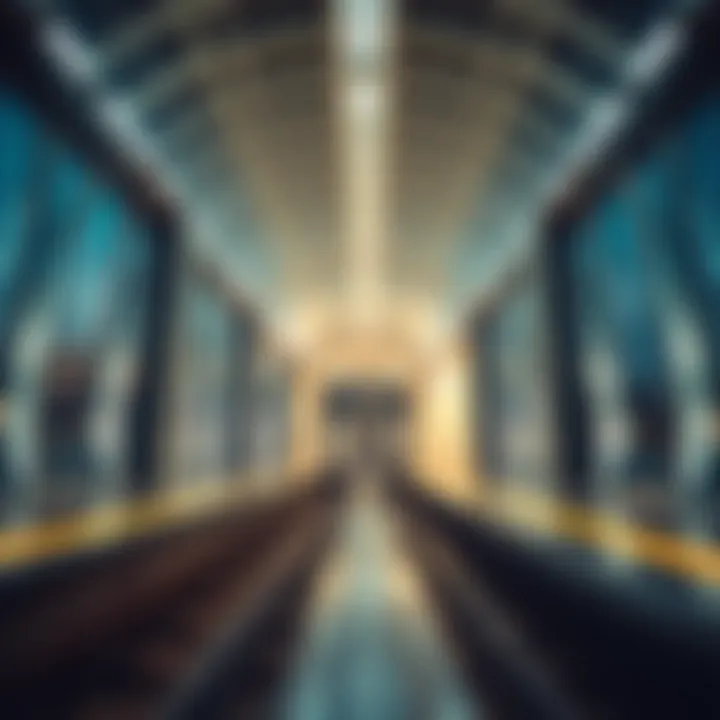 Modern Architecture of Al Jaddaf Metro Station Inside view of Al Jaddaf Metro Station showcasing modern architecture