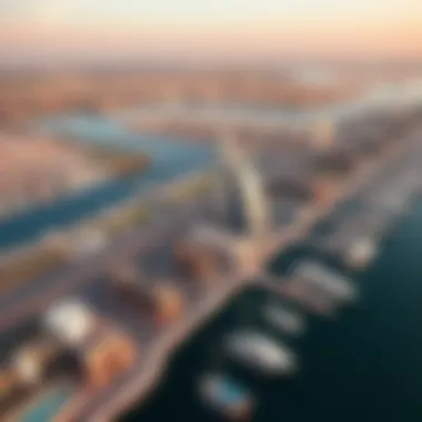 Vibrant Landscape of Dubai Creek Harbour Aerial view illustrating the vibrant landscape of Dubai Creek Harbour
