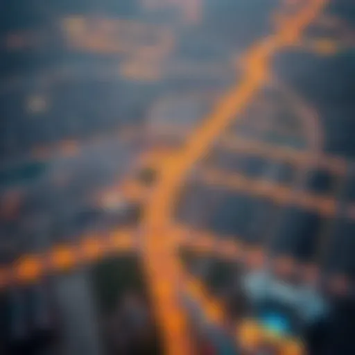 Aerial view of Dubai's free zone landscape