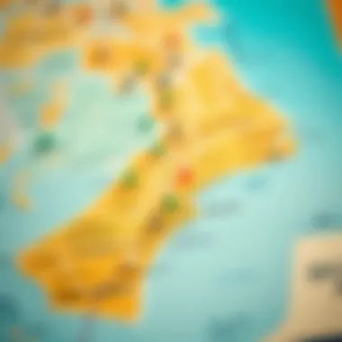 Map highlighting various types of free zones in Dubai