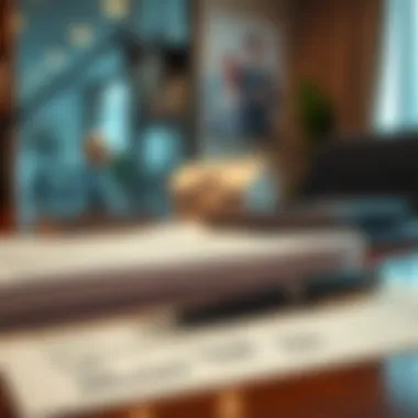 Real estate documents and a pen on a desk