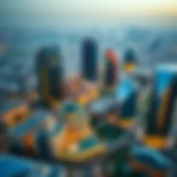 A panoramic view of International City Dubai showcasing its architectural diversity