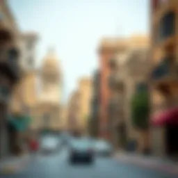 A panoramic view of Satwa showcasing its unique architectural styles and vibrant street life.