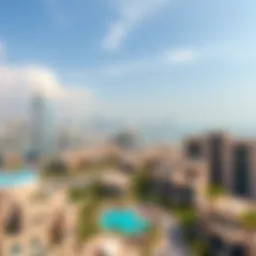 A panoramic view of Dubai's skyline featuring luxury properties