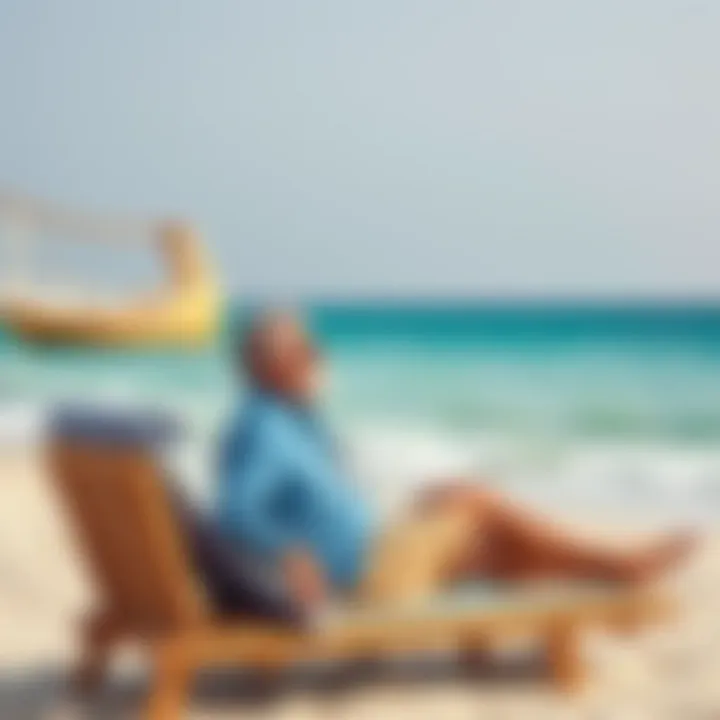 Relaxing at a Beautiful Beach UAE resident enjoying leisure time at a scenic beach destination