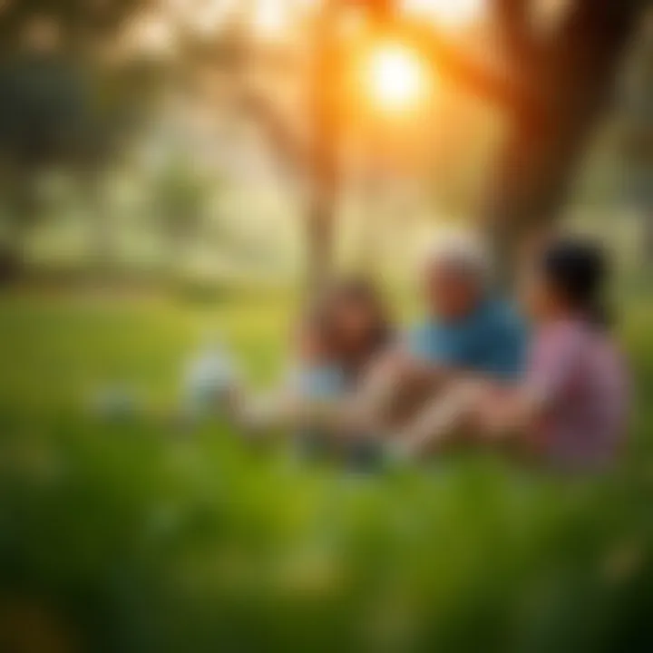 Family Time in Nature Family enjoying a picnic amidst the scenic surroundings of Xpark Jr