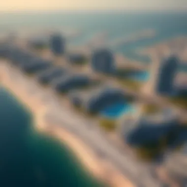 Aerial View of Yas Island Aerial view of Yas Island showcasing its luxury developments and green spaces